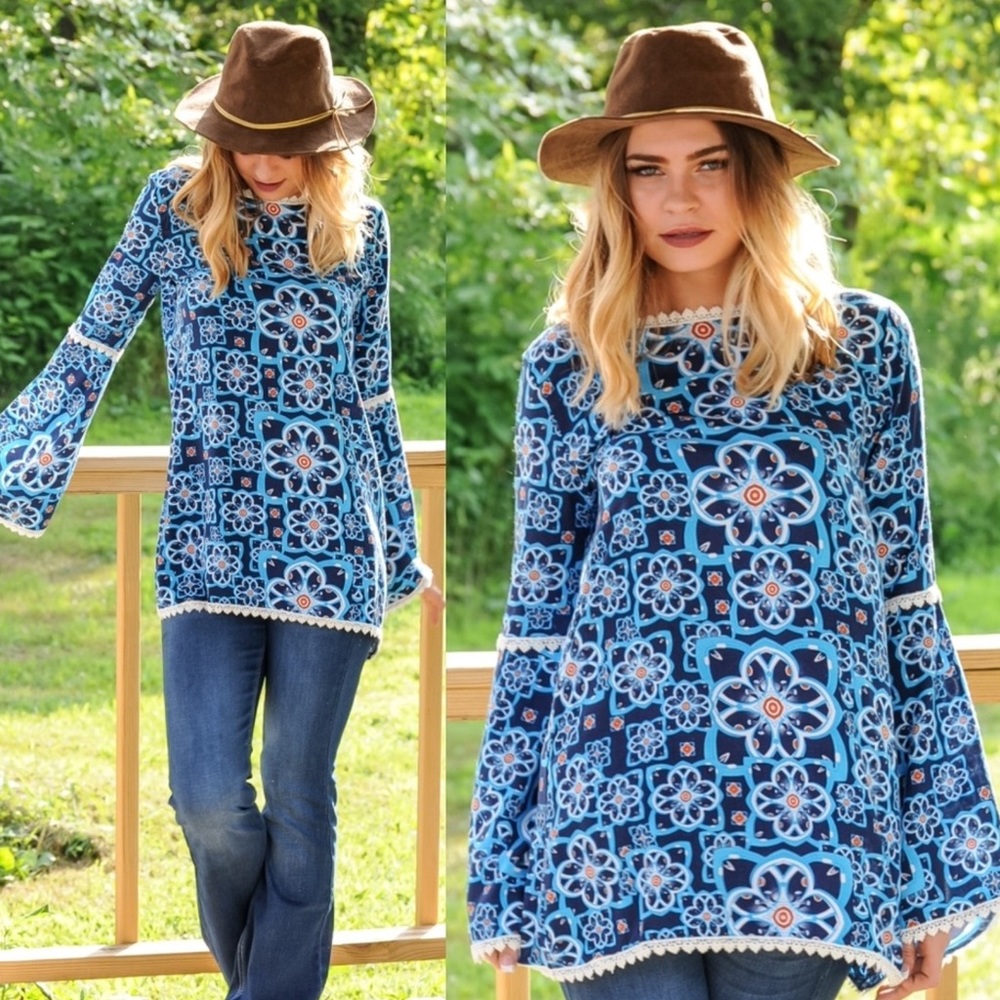 ‼️‼️SALE‼️‼️Brand New Long Sleeve Floral Tunic